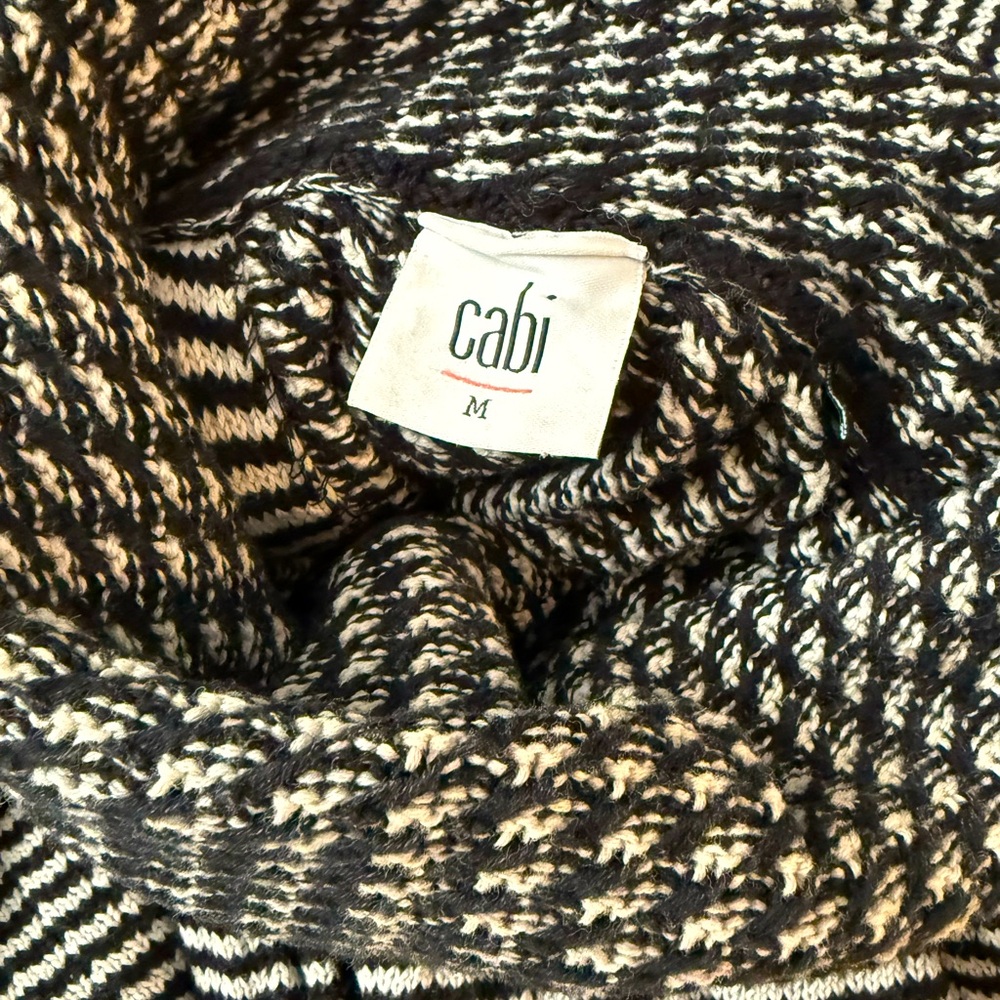 Cabi Black & White Cape Sweater